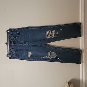 High-rise Straight-leg Distressed Jeans